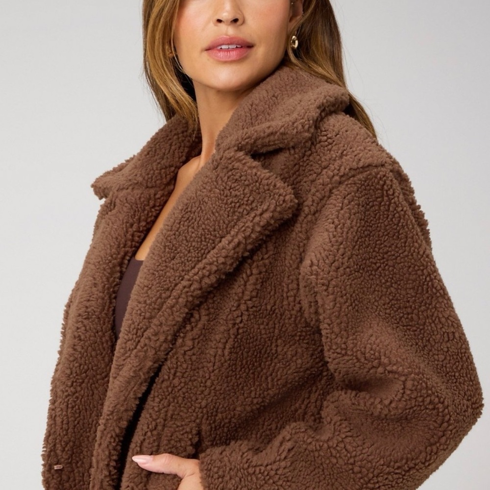 Fabletics Warm Brown Teddy Jacket - image 1